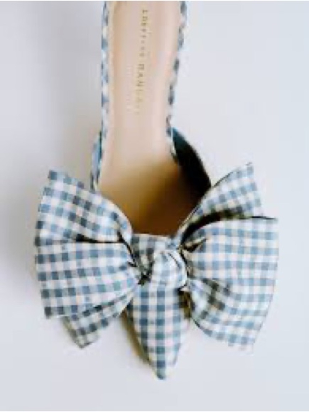 Loeffler Randall Margot Bow Mule Blue Gingham 11.5